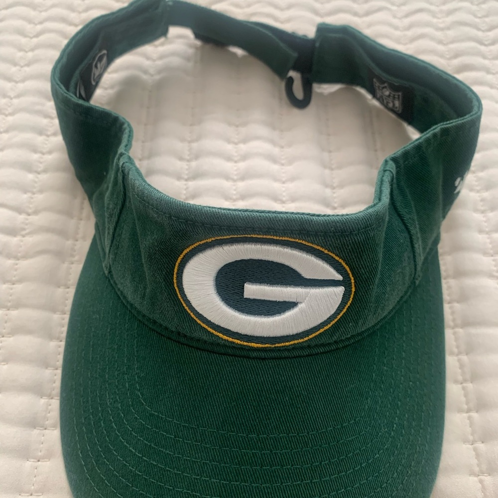 NFL Green Adjustable Visor with Embroidered NFL Shield